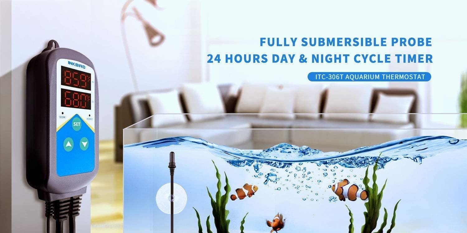 Inkbird Heating Thermostat Aquarium Reptile Submersible Probe Sensor