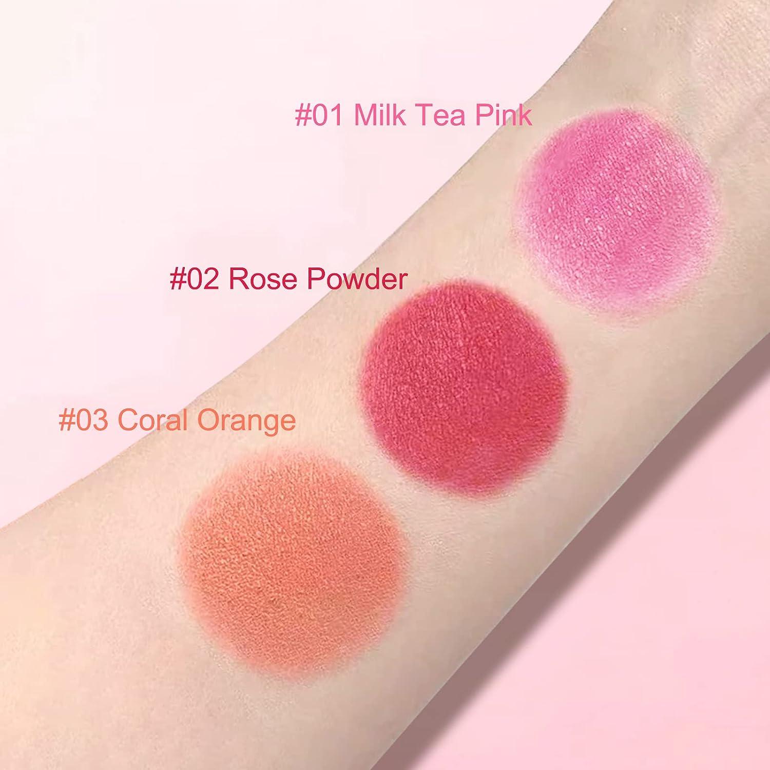 Erinde Cream Blush Stick with Brush Cream Blush for Cheeks Lightweight Light Pink Blush Stick