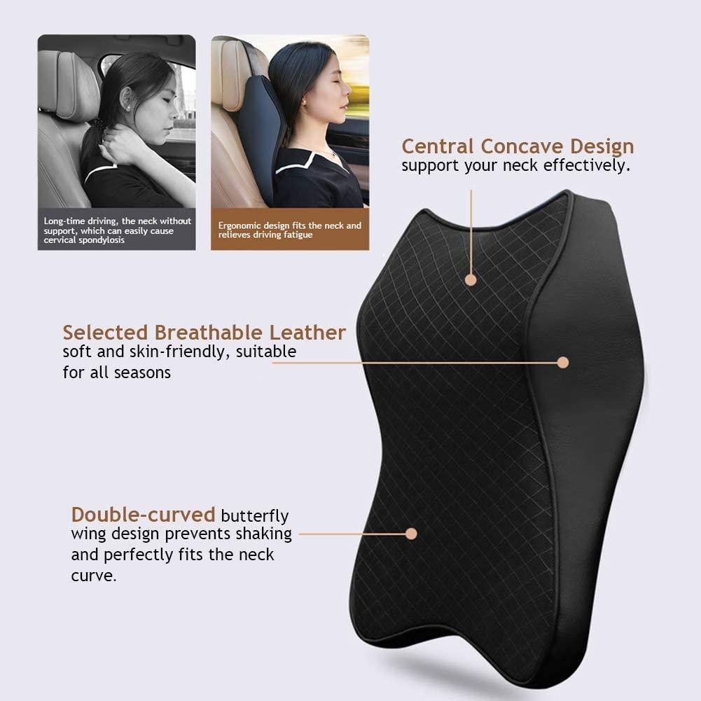 Car Seat Headrest Neck Rest Cushion - Ergonomic Car Neck Pillow Durable  100% Pure Memory Foam Carseat Neck Support - Comfty Car Seat Back Pillows  for Neck/Back Pain Relief 