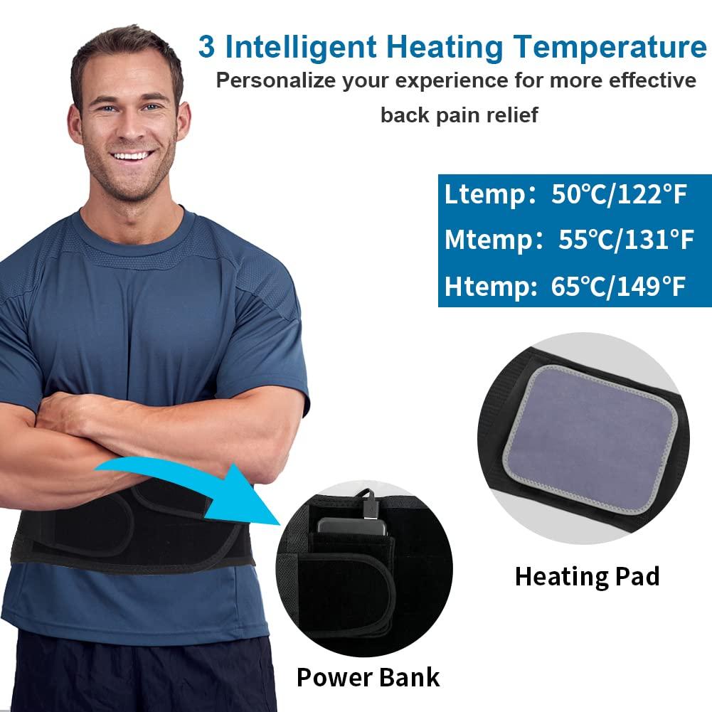 Heated Back Brace Wrap for Lower Back Pain Relief, Oramuon Compression
