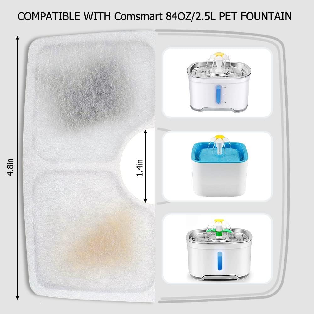 Comsmart Pet Fountain Filter Set, 3 Triple Filtration System