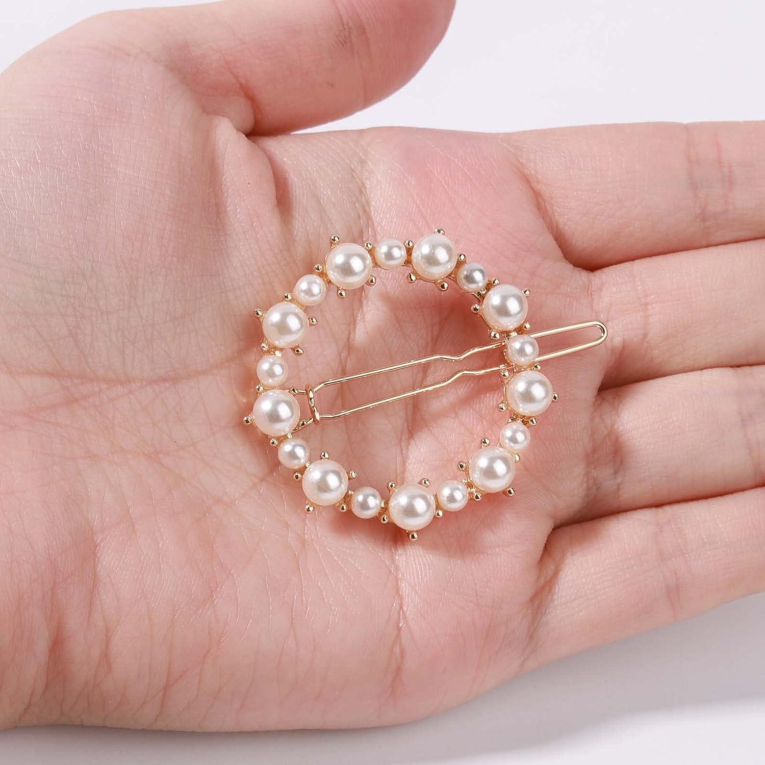 Fashion Pearl Hair Clip Snap Button Hair Pins for Women Sweet Pearl Hairpin  Hair Clips Jewelry