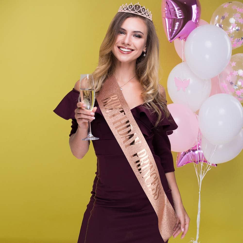 Rosavida Birthday Princess Sash & Tiara Kit - Glitter Sash & Crown Set for  Women & Girls (Rosegold) | Buy Now with Express International Delivery
