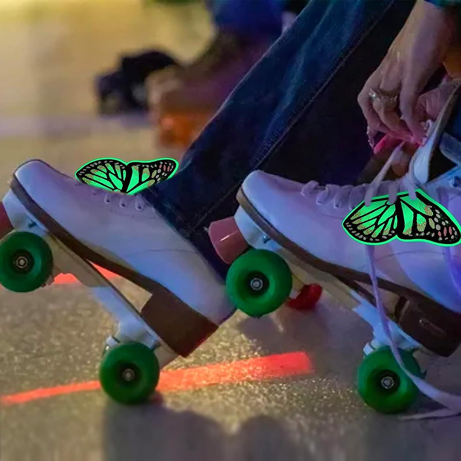 GR GLAMRAY Glow in The Dark Butterfly Wings for Roller Skate Shoes