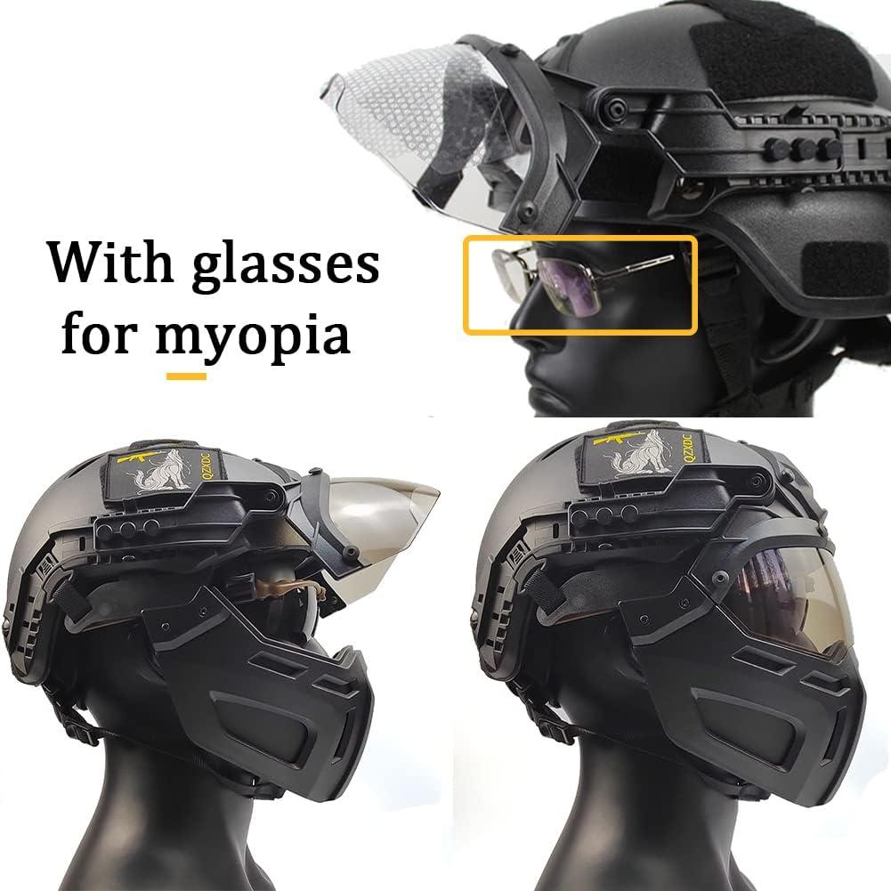 AQzxdc Fast Tactical Helmet Sets, with Full-Cover Military Airsoft