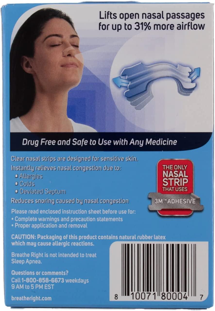 Breathe Right Nasal Strips, Small/Medium, Clear (Clear 90 Count)