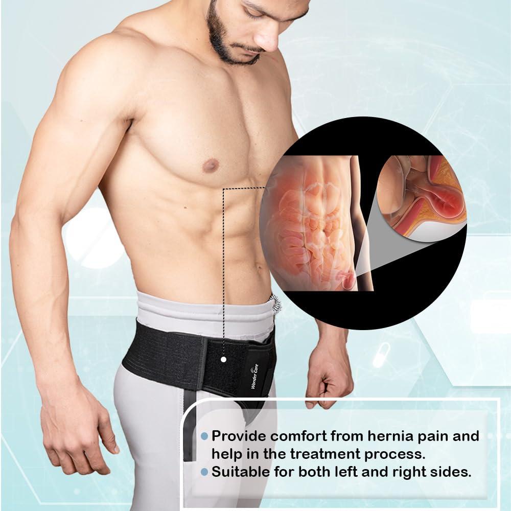 Wonder Care - Black Inguinal Hernia Support Truss for Single