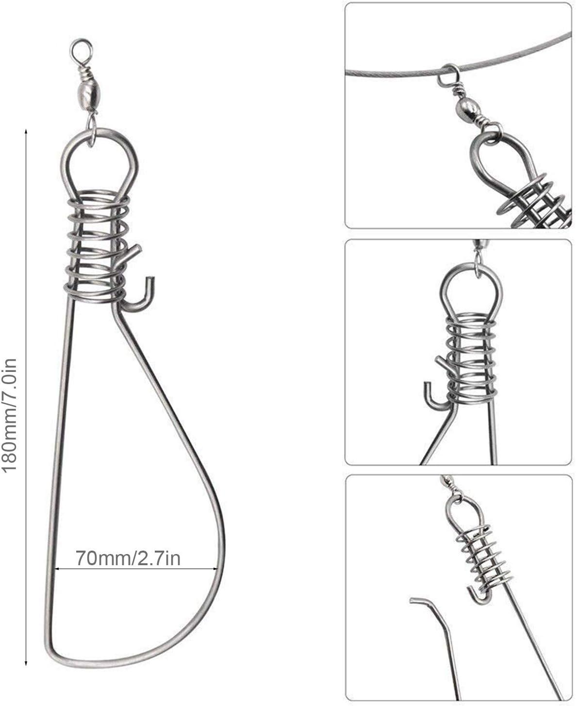 Hunter's Tail Fish Stringer, Wade Fishing Stringer Clip Heavy Duty