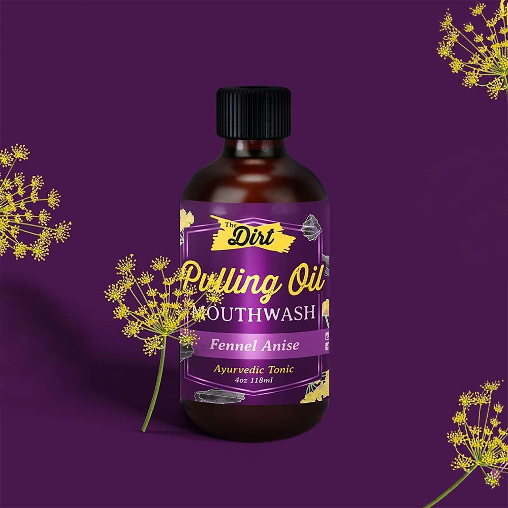 The Dirt Gluten Free Oil Pulling Mouthwash Dental Tonic with Essential Oils for Bad Breath