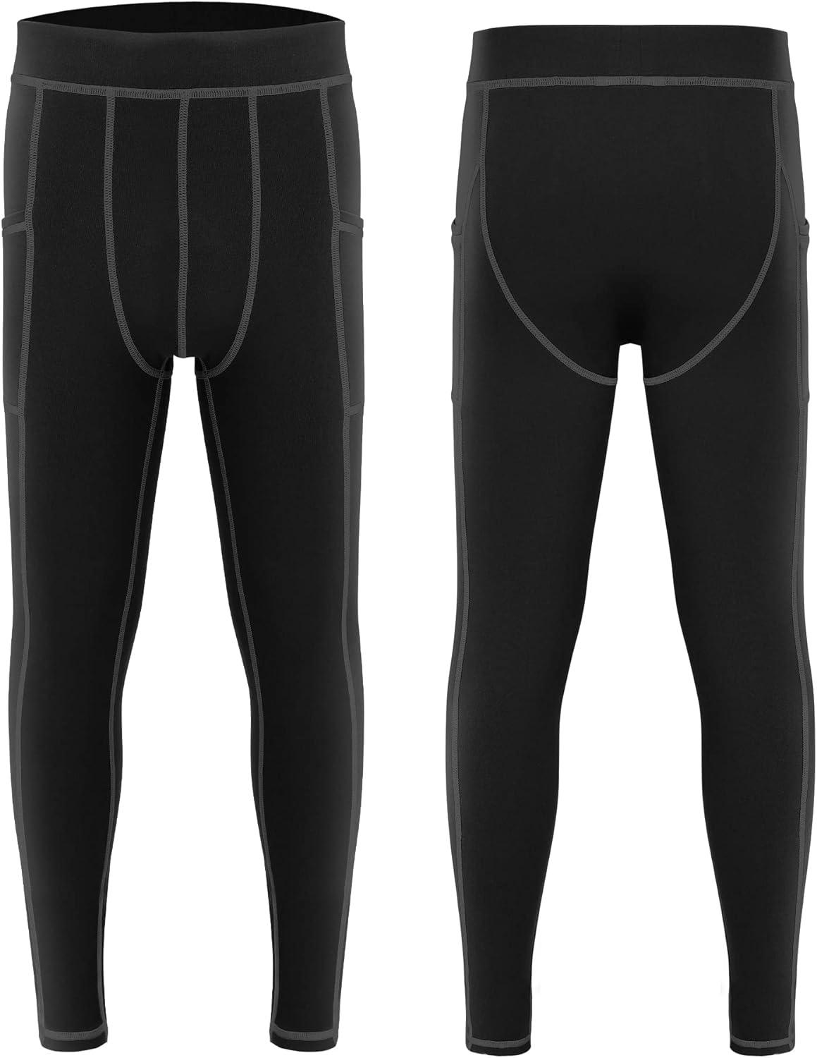 Men Thermal Compression Leggings Under Base Layer Gym Long Tight Pants