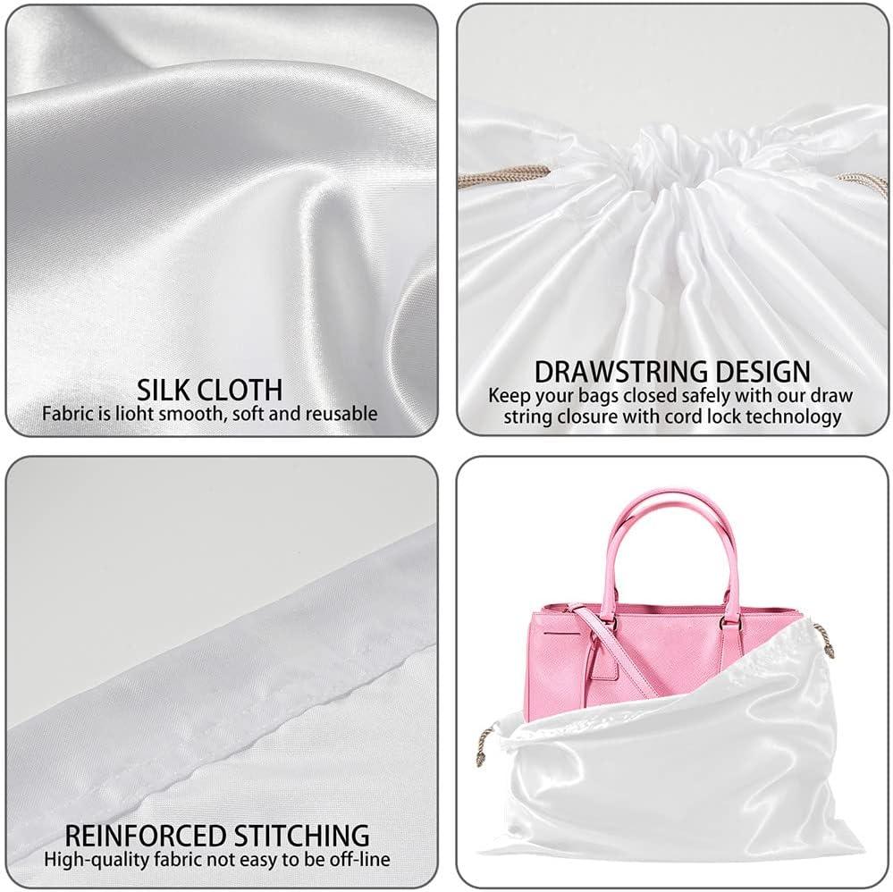 10 Pcs Dust Bags for Handbags Dust Cover Storage Bag Silk Dust  Cover Bag Dustproof Travel Storage Pouch Silk Cloth with Drawstring Pouch  for Purses Pocketbooks Shoes Boots, 23.6 x