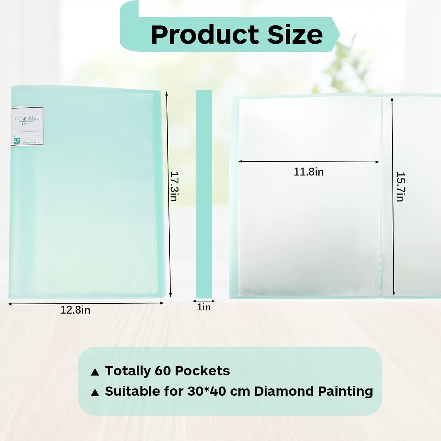  2 Pack A3 Diamond Painting Storage Book,30 Page Art Portfolio  Case,Clear Sheet Protectors Presentation Folder Display 60 Page for Diamond  Painting Kit,Binder/Photo Album Refill Page(Blue+Yellow) : Arts, Crafts &  Sewing