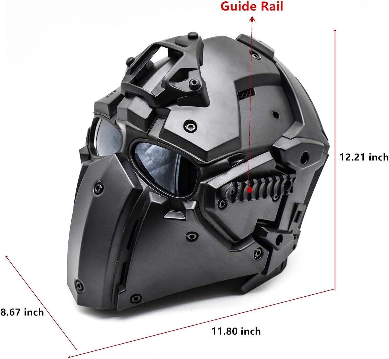 Tactical Airsoft Helmet with Full Face Protective Mask kit for Hunting  Cosplay