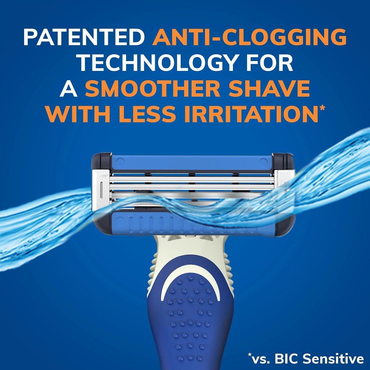 BIC EasyRinse AntiClogging Men's Disposable Razors for a Smoother