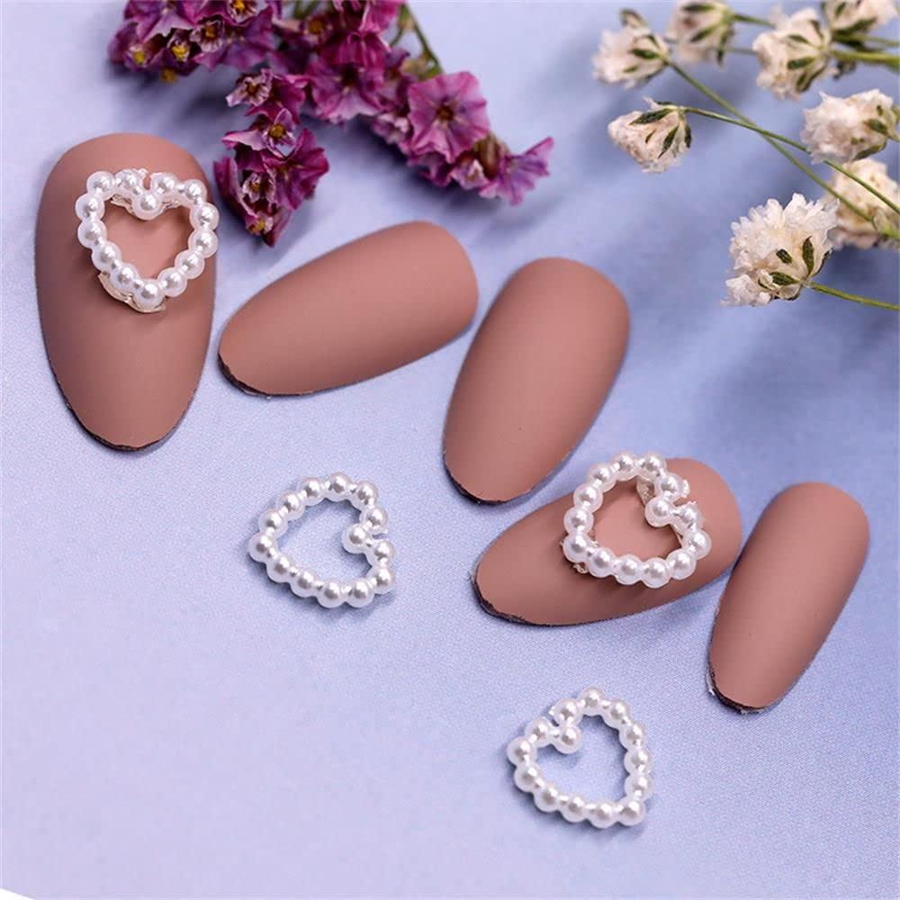 200pcs/bag White Popular Nail Art Pearl Decorations In Different
