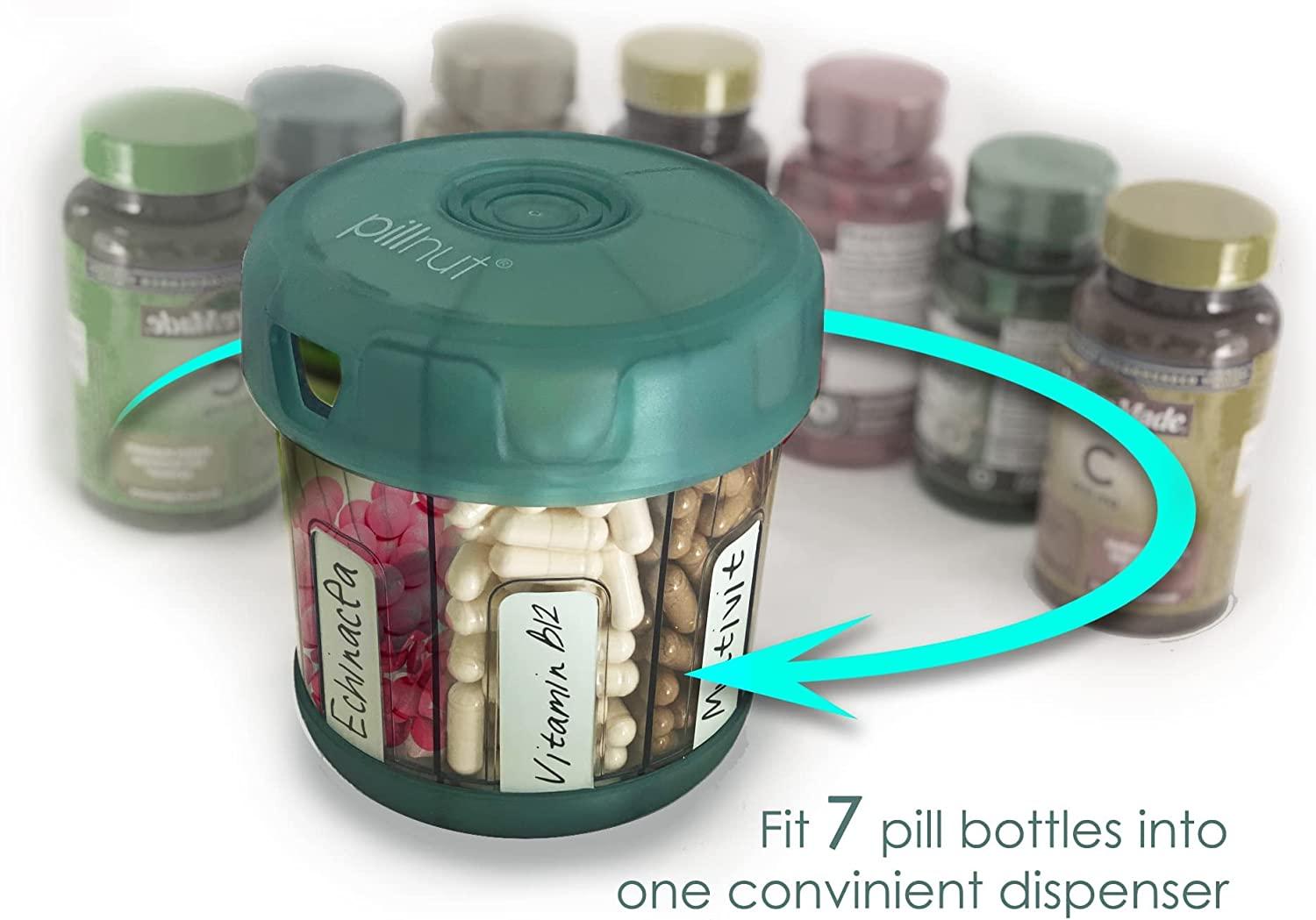 PULIV Large Supplement Organizer Bottle, Holds Plenty of Vitamins in 1  Monthly Pill Dispenser with Anti-Mixing & Wide Openings Design, Easy to