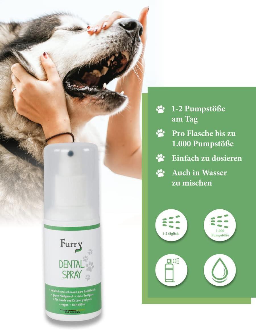Furry Dental Spray for Dogs & Cats - 100ml | Fresh Breath Tartar Prevention  & Mole Smell Control | Vegan & Aloe Vera Formula - Made in Germany | Buy  Now with