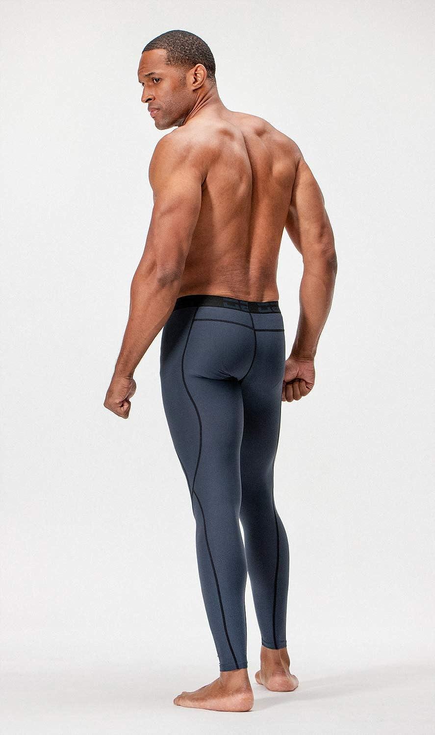 DEVOPS 2 or 3 Pack Men's Compression Pants Athletic Leggings with  Pocket/Non-Pocket Medium 2# (Pocket) - Black / Charcoal