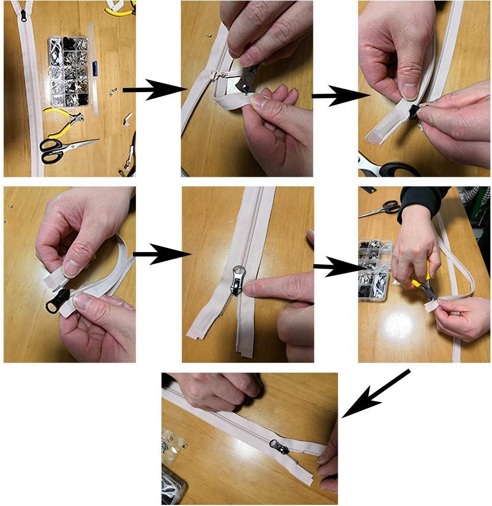 5 Pcs Detachable Zipper Pull Replacement Zipper Slider Puller for Jacket  Luggage Bag Vintage Metal DIY Zipper Head Repair Kit