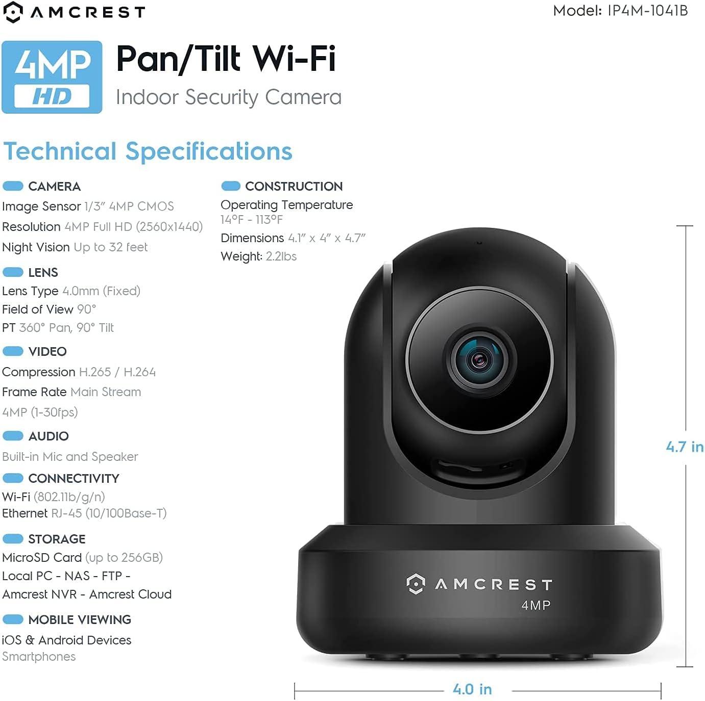 Camera Amcrest 4mp Amcrest 4MP ProHD Indoor WiFi Security IP