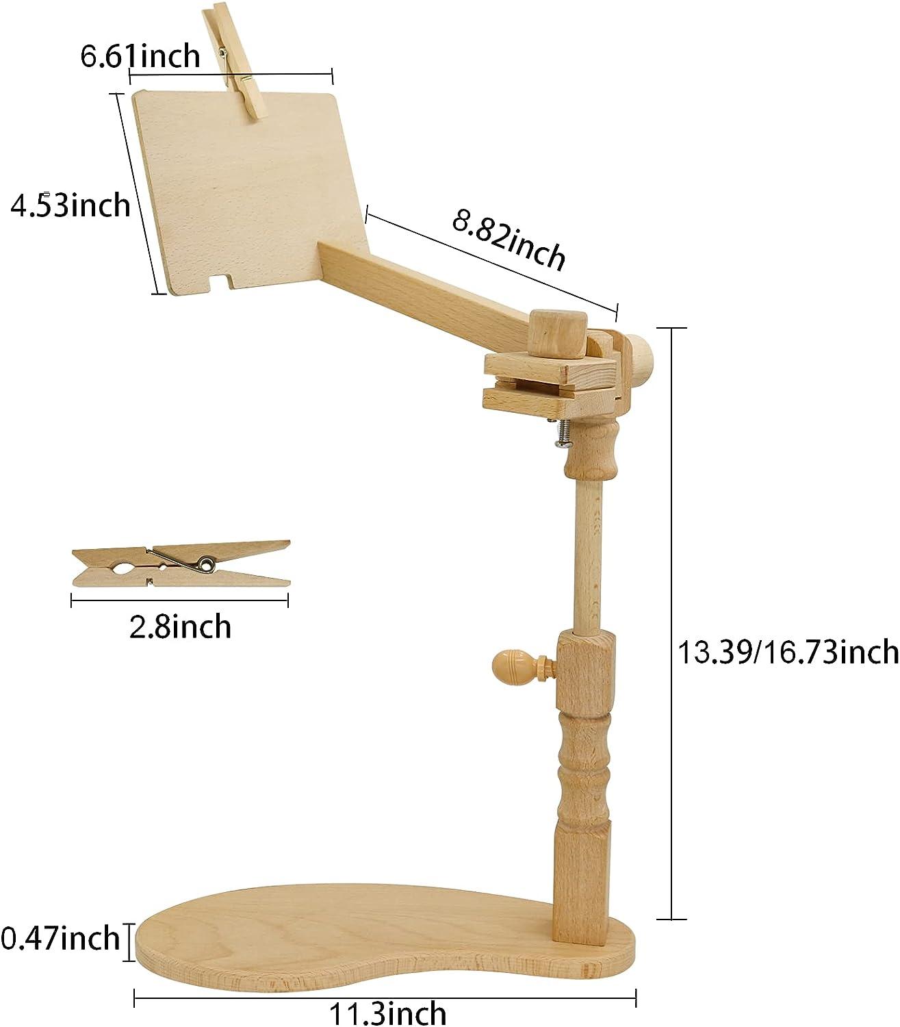 Upgraded Embroidery Hoop Stand 360 Adjustable Sitting Cross Stitch Stand Easy to Use Wooden