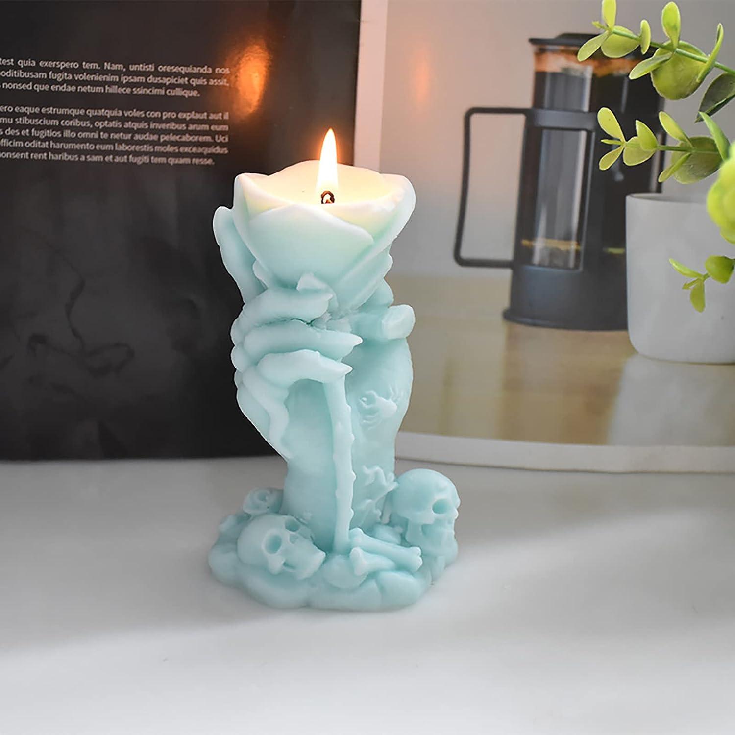 4 Inch Skull Rose Candle Mold Hand Crystal Ball Mold Ghost Mold 3D Skull  Candle Mold Silicone Mold for Resin Candle Mold Clay Mold Handmade Candle  Mold Body Soap Mold Ghost Mold