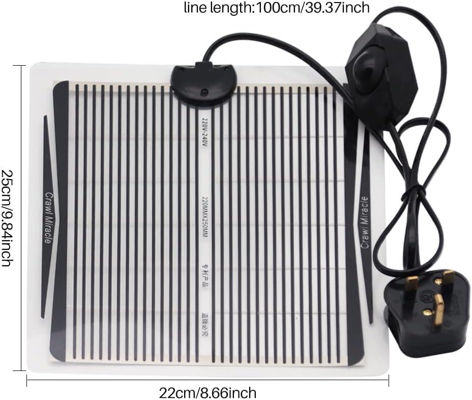 Reptile Heat Pad Adjustable Temperature Control Lizard Terrarium