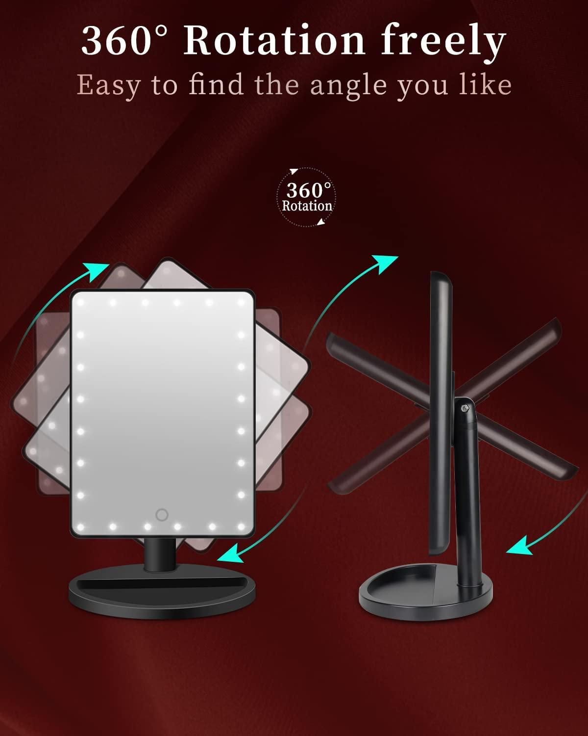 12" Large Makeup Mirror with Lights and 10X Magnification Small Mirror