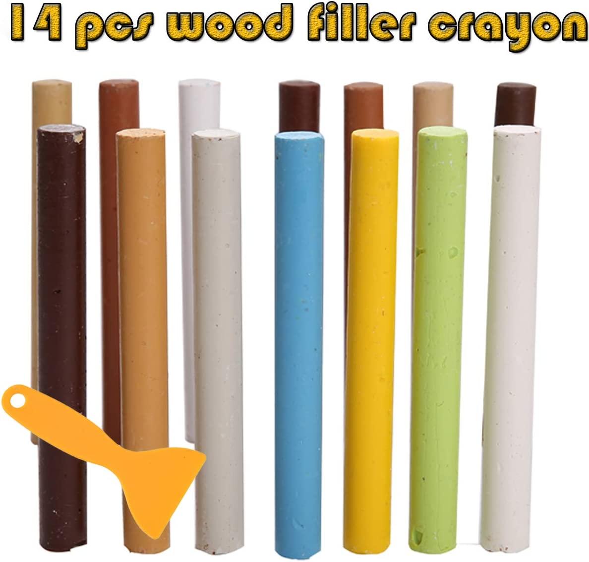 Crayon Furniture Floor Repair Kit Wood Filler 14 Colors+1 Scraper