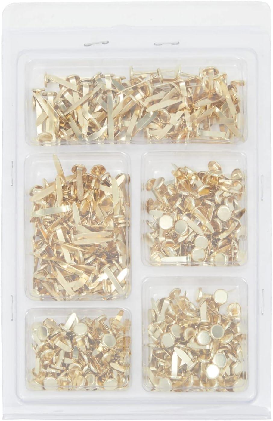500 Pieces Mini Metal Brads for Crafts, Split Pin Brass Paper Fasteners for  Scrapbooking, Handmade Cards, DIY Projects, 5 Assorted Sizes