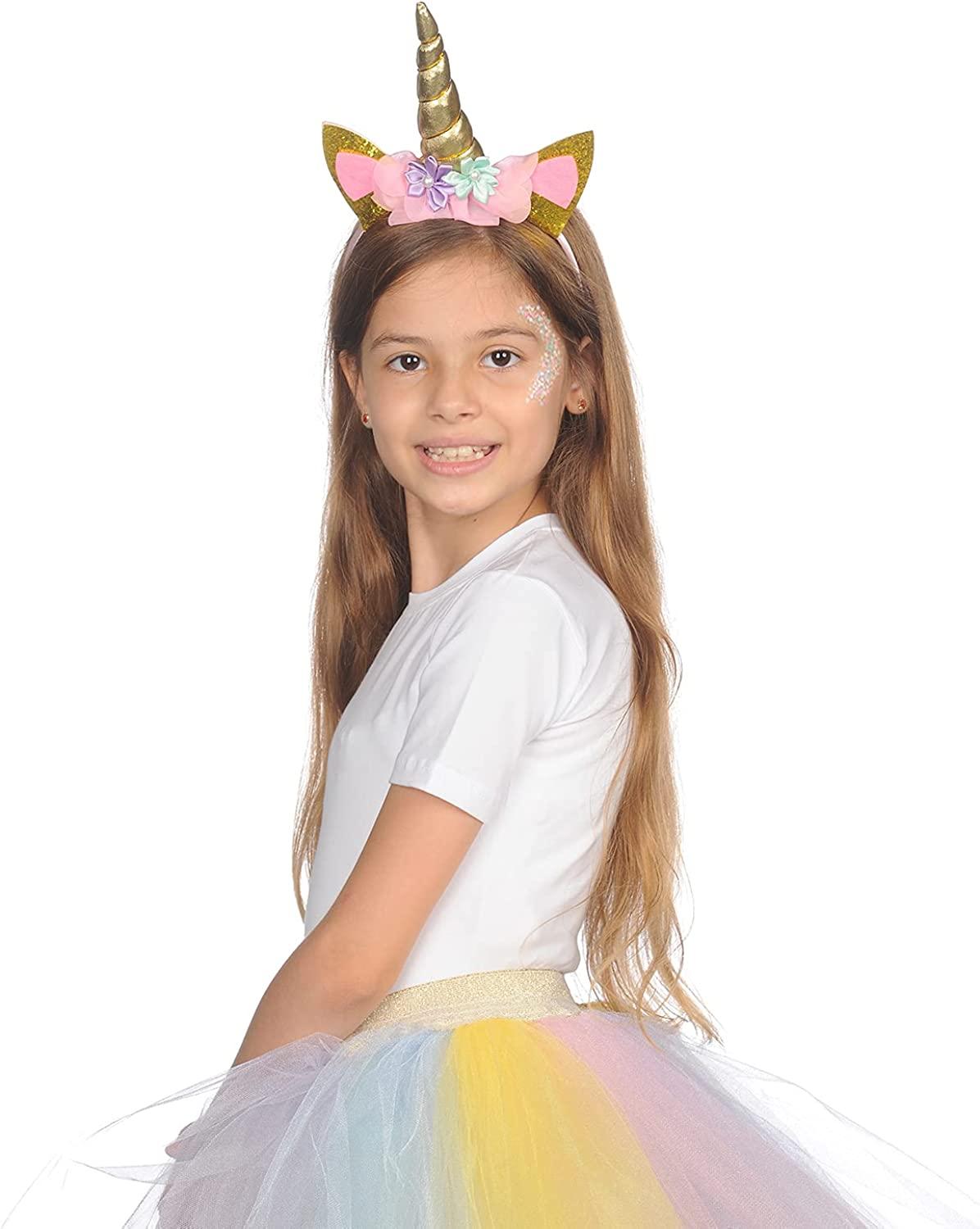 FUNCREDIBLE Unicorn Headband with Chunky Glitter Rainbow