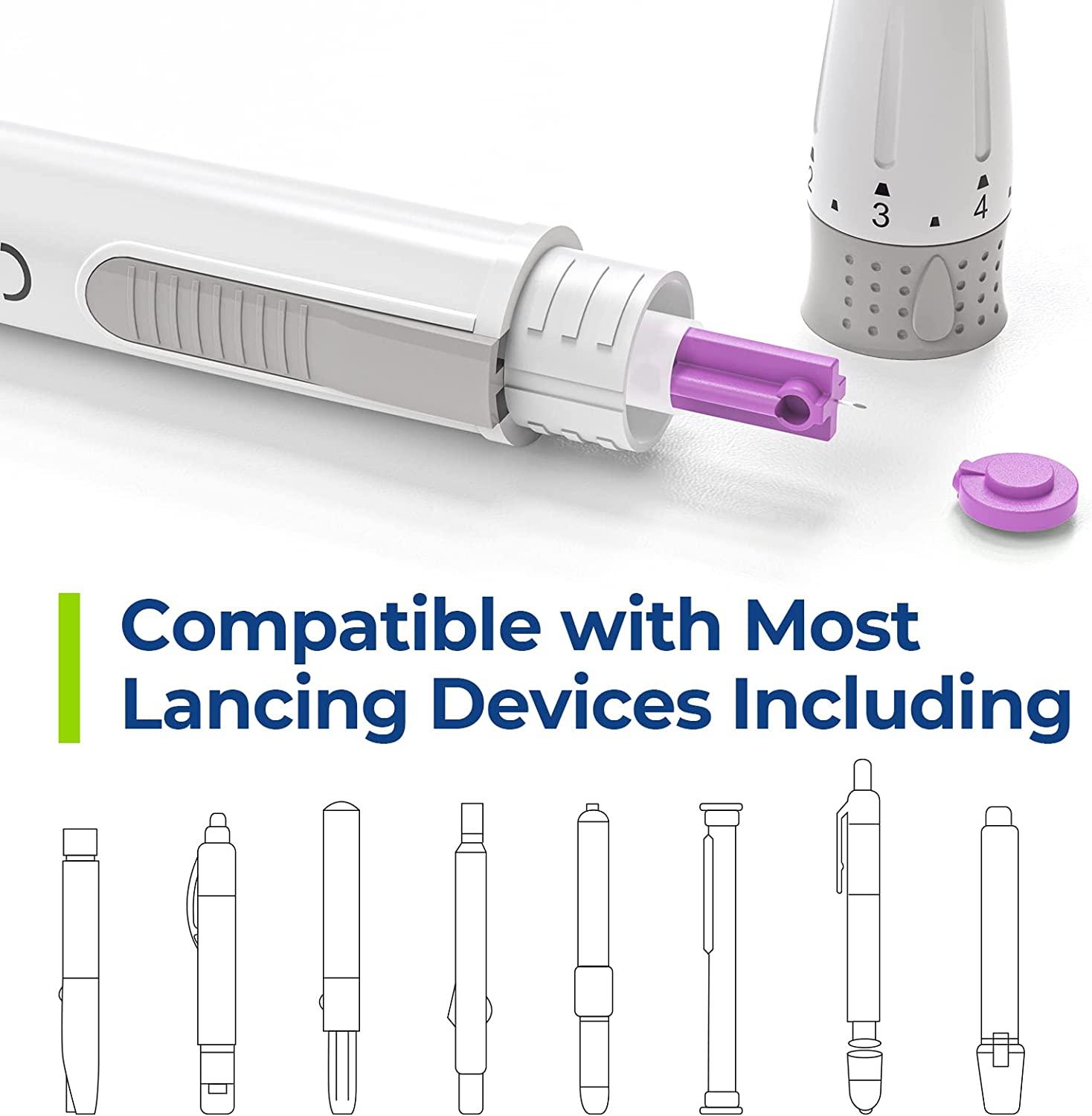 AUVON Blood Lancets, 30 Gauge 300 Twist Top Lancets with Less Pain Design Fit Most Standard