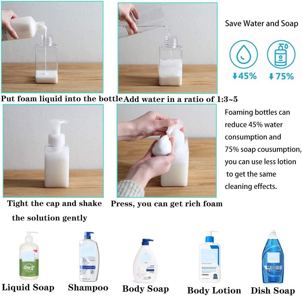 Refillable Hands and Dishes bottles, clear pump bottles
