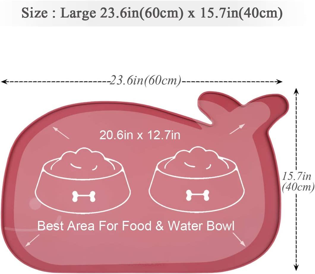 Vivaglory Pet Food Mat 24 L x 16 W or 19 L x 12 W, Waterproof Non- –  VIVAGLORY