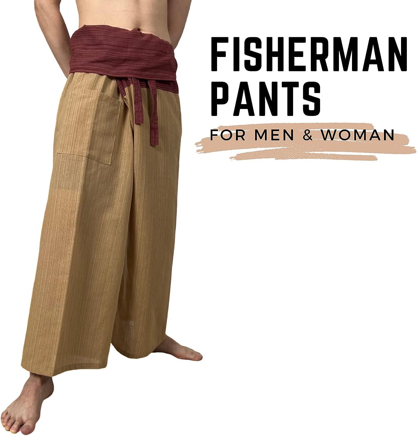 SUMALEE - 2 Tone Thai Fisherman Pants for Men & Women Trousers