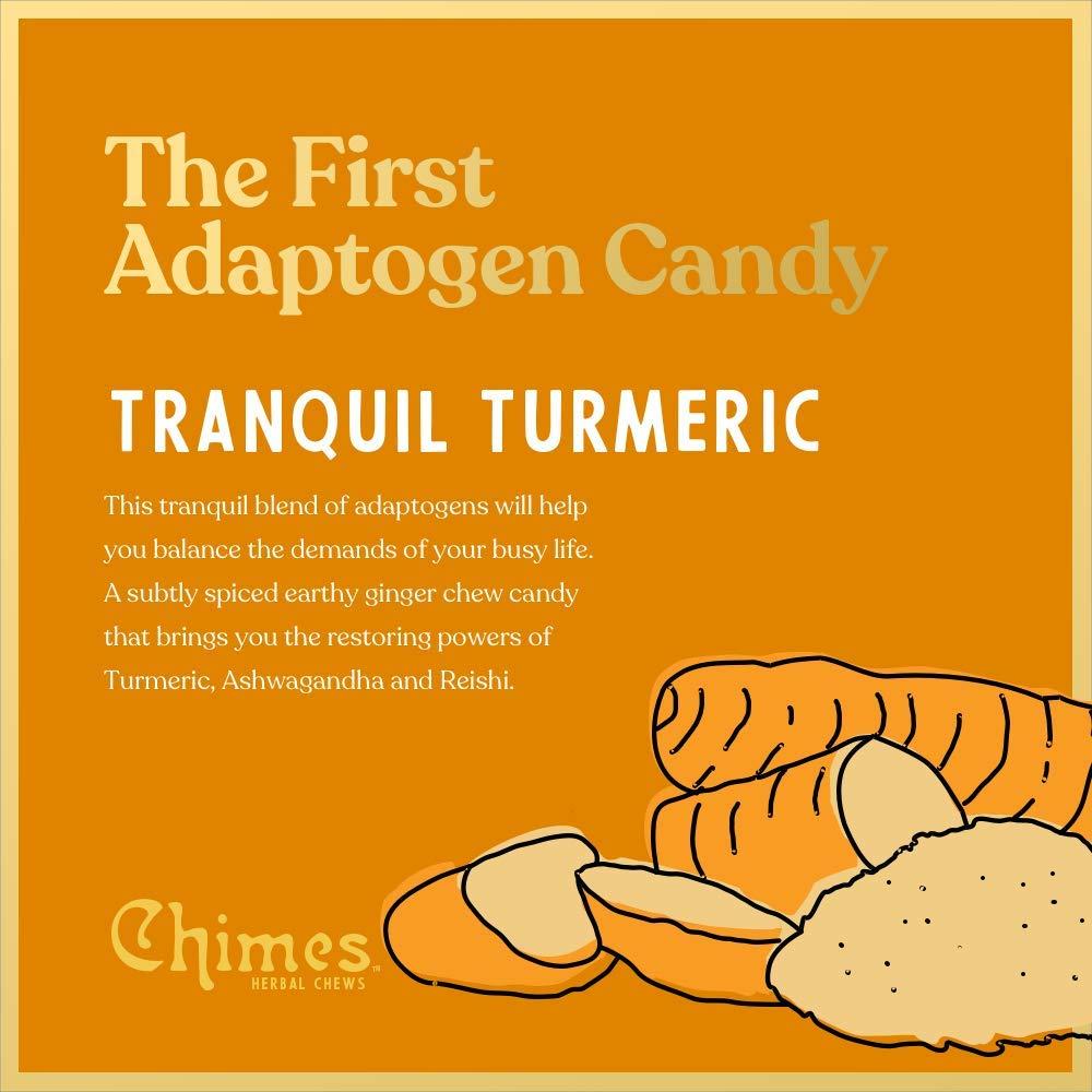 Chimes Tranquil Turmeric Adaptogen Ginger Chews Candy (1 Pack With