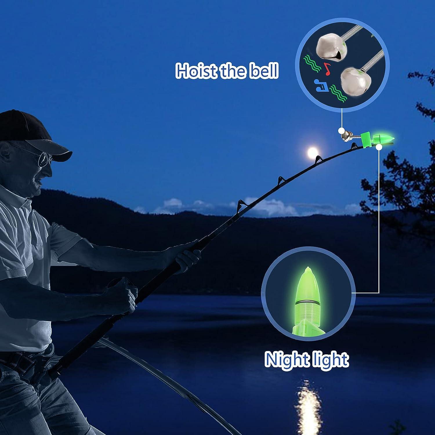 LIUMAYAS 55PCS Fishing Bells LED Night Fishing Rod Bait Alarm Bell, LED  Fishing Light, LED Night Fishing Rod Bite Bait Alarm Light with Dual Ring  Bells