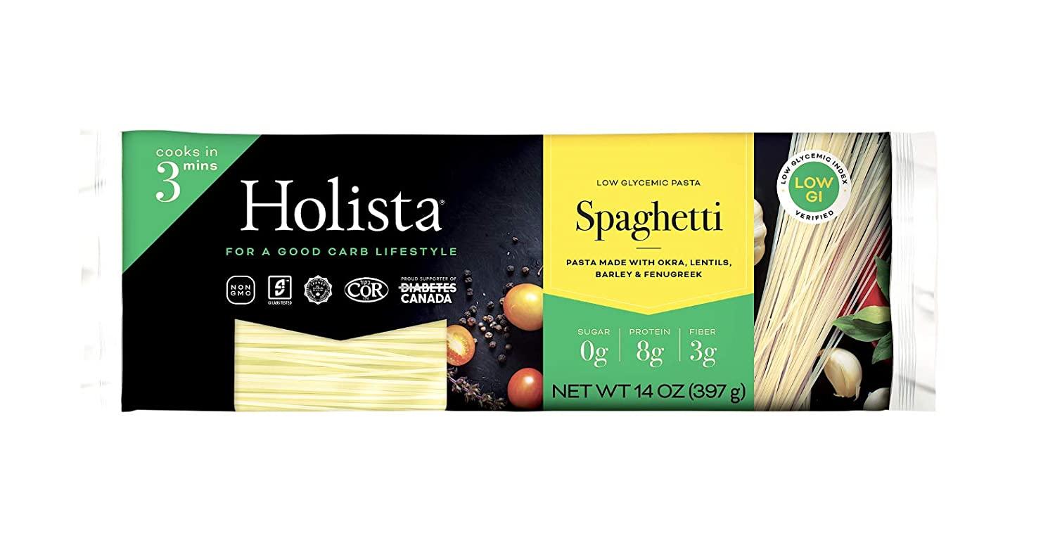 Holista Low Glycemic Spaghetti 42oz Box (3 x 14oz Packs) Healthy Pasta for the Whole Family