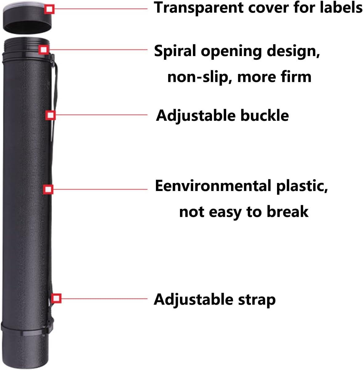 2-Pack Extendable Poster Tubes | Waterproof Storage Case For Blueprints, Art, Documents | Adjustable From 24.5" To 40"