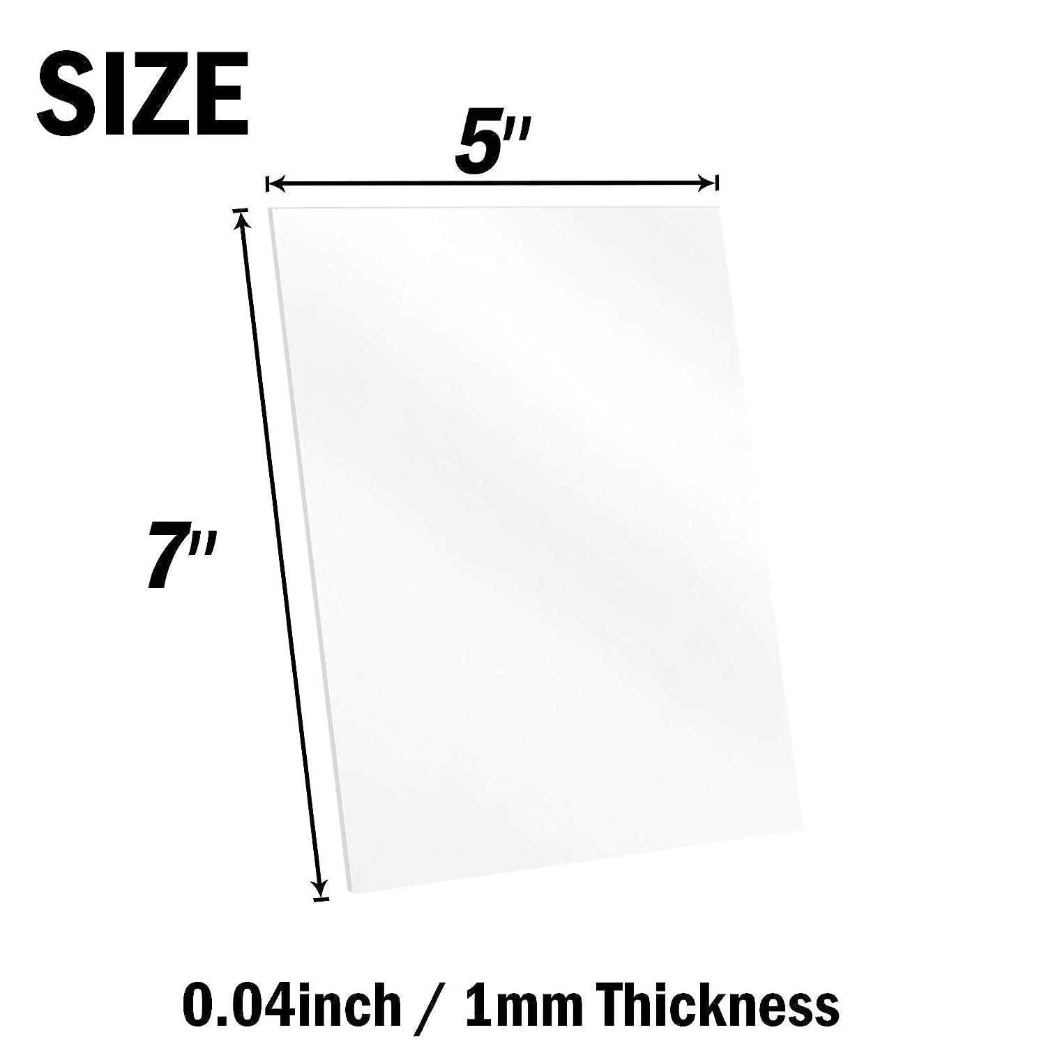Bedexut 20 Pack 5x7 1mm Thick Clear PETG Plexiglass Sheets for Crafts