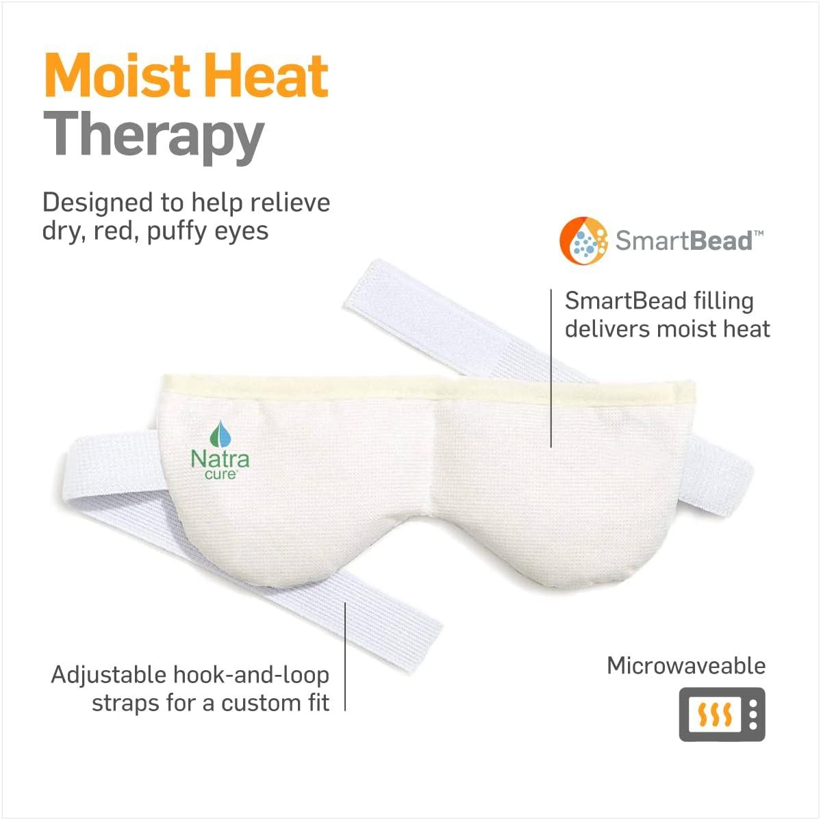 NatraCure Moist Heat Eye Compress Hot/Cold Microwavable Mask for Dry/Tired Eyes Relief for