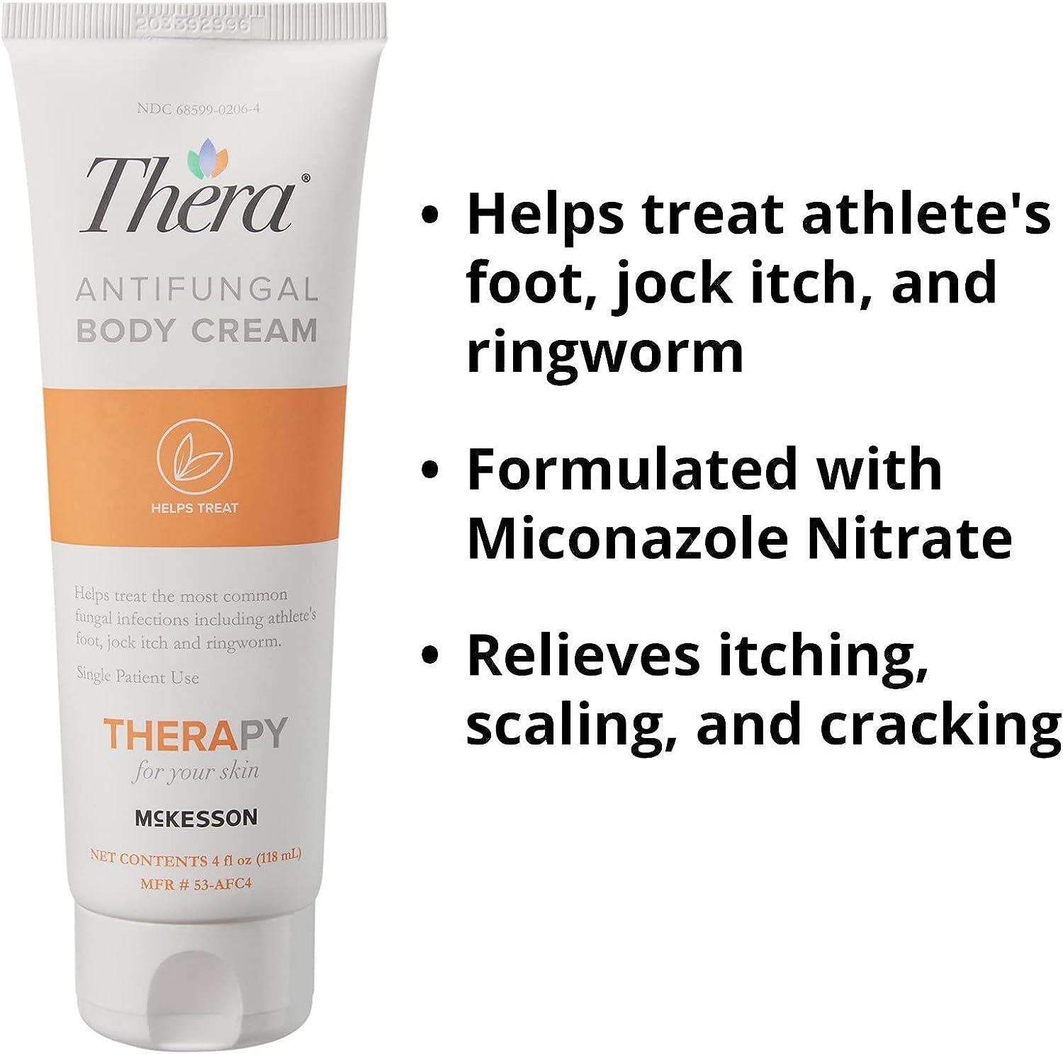 Thera Antifungal Body Cream (2 Miconazole Nitrate) Moisturizes Skin and Fights Athlete's Foot