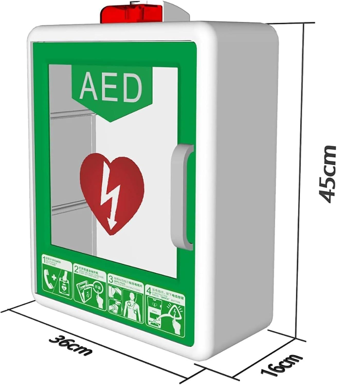 Qianmei AED Defibrillator Wall Cabinet with Key & Alarm | ABS ...