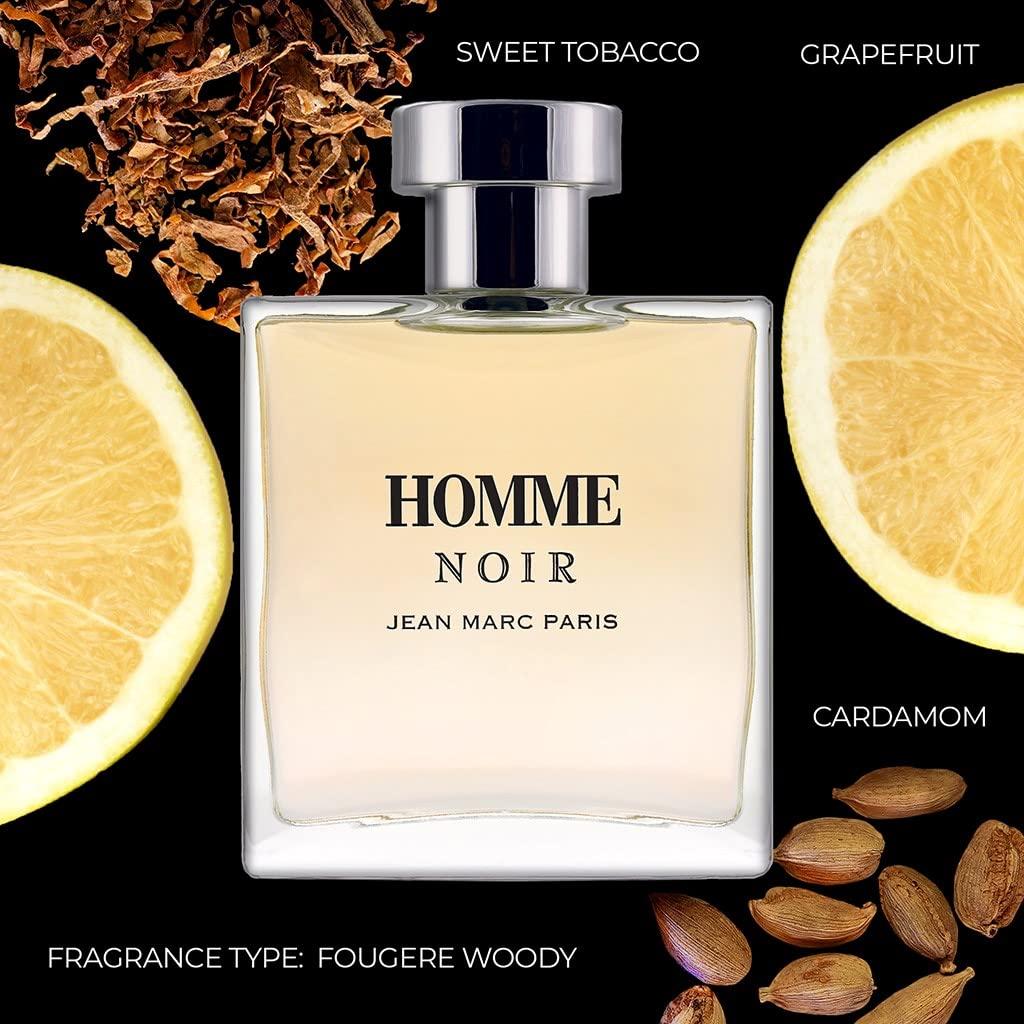 Jean Marc Paris Homme Noir Eau de Toilette Spray 100ml Men's Cologne 3.4  fl. oz. Woody Cologne Notes of Grapefruit Tobacco and Tonka Bean | Buy Now  with Express International Delivery