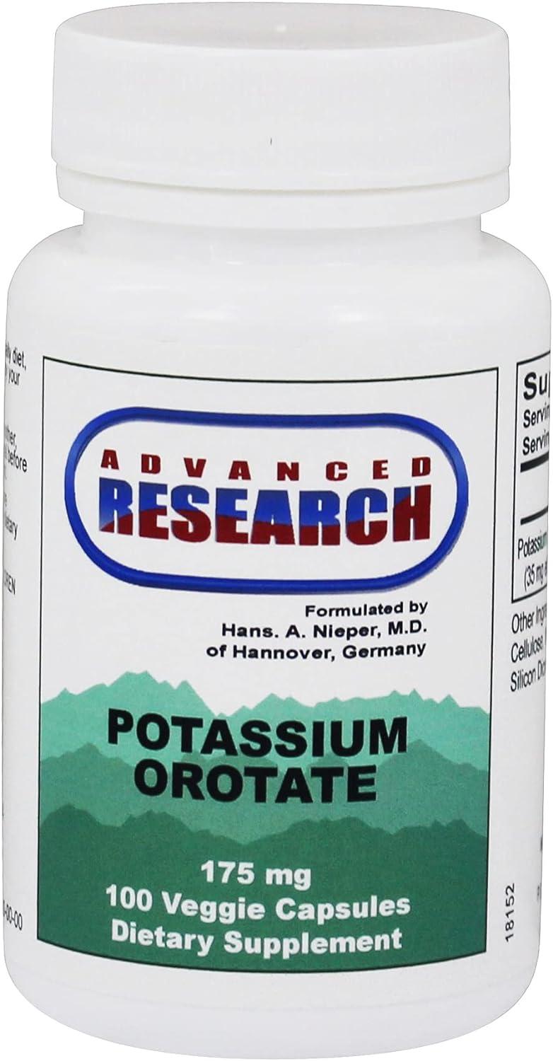 Potassium Orotate 175mg 100 Veg Capsules Essential Mineral Supplement