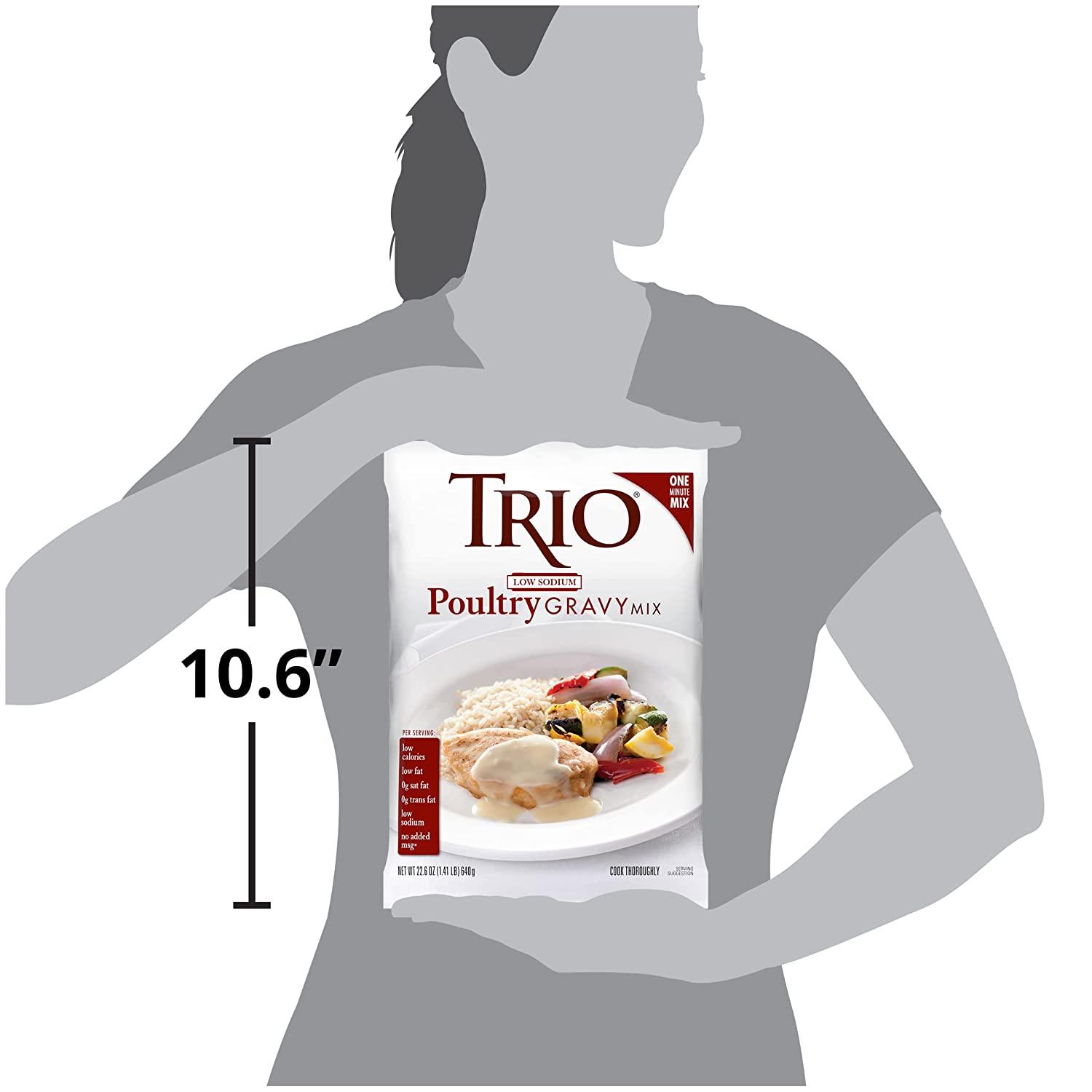 Trio Brown Gravy Mix, Brown Gravy Sauce, Low Sodium Foods, Just Add Water 16 Oz Bag 45382