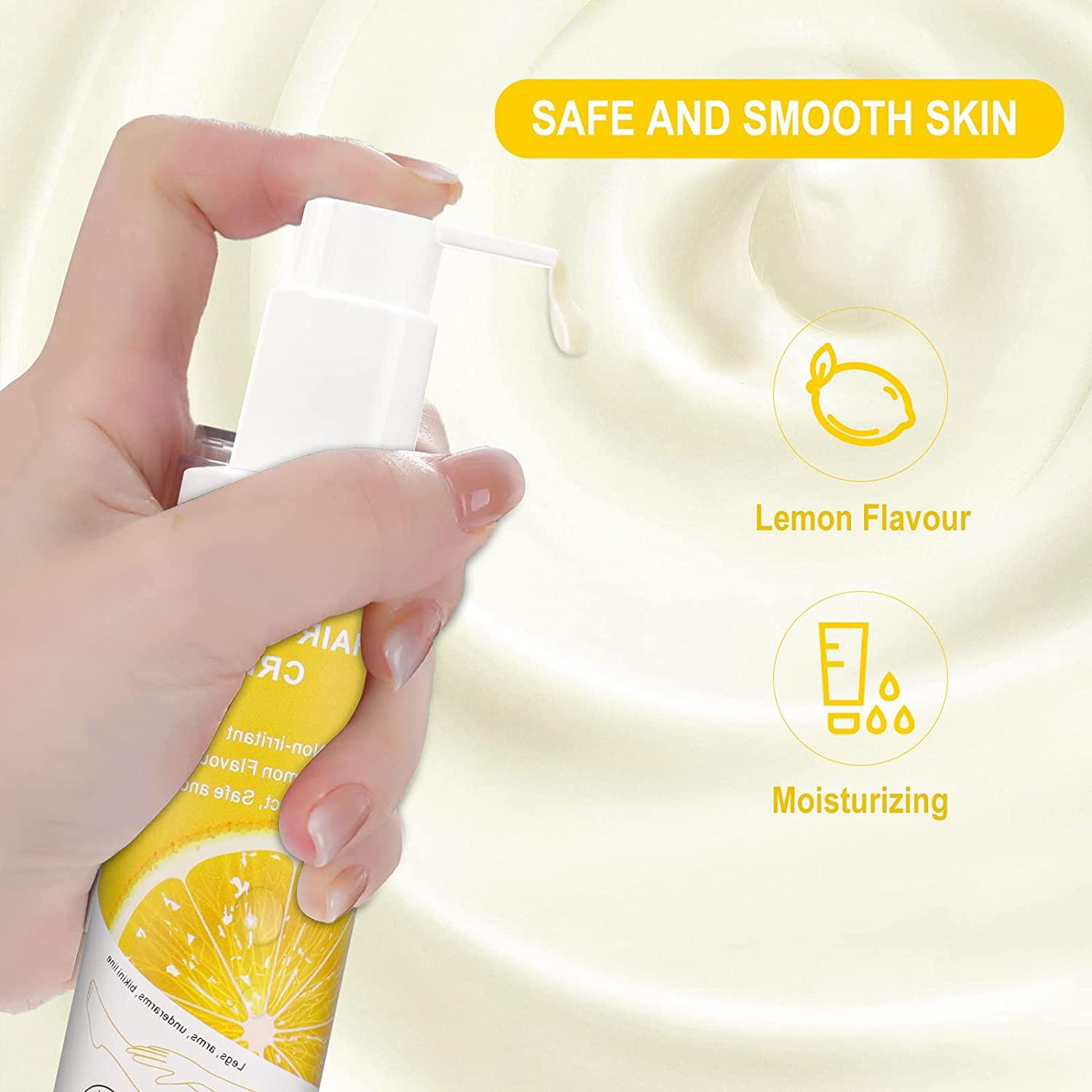 Lemon Flavor Hair Removal Cream for Women and Men, Painless NonIrritat