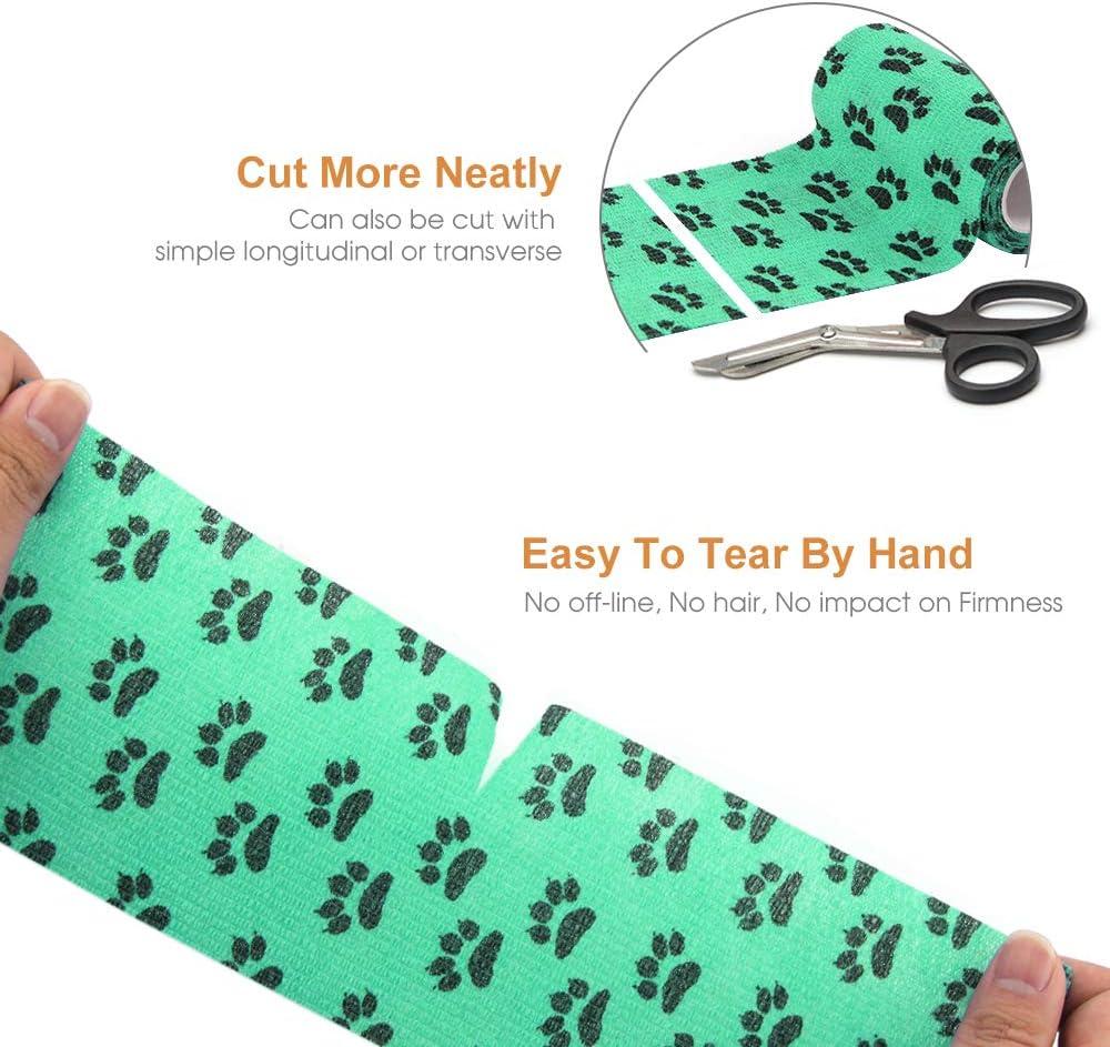 AUPCON Vet Wrap Self Adherent Bandage 4in Mix Paw Ideal for Horses