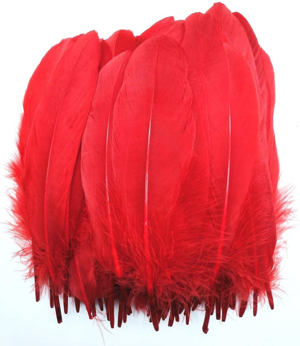 100pcs Red Goose Feathers 6-8 Inch for Crafts Wedding Party Decorations  Clothing Hats Accessories Dream Catchers Making
