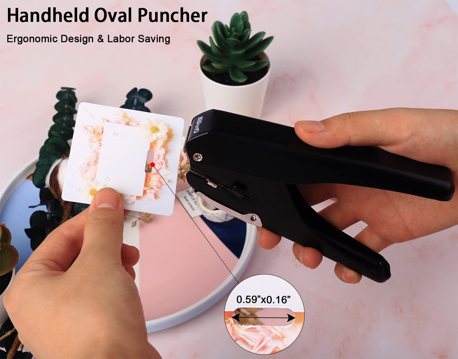Heavy-Duty Slot Punch Handheld Badge Hole Puncher All Metal ID Card Puncher  Slotting Punch Tool for PVC ID Card Luggage tag Name Tag and Badge Holder